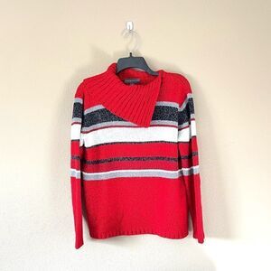 Northern Isles Striped Red Sweater
